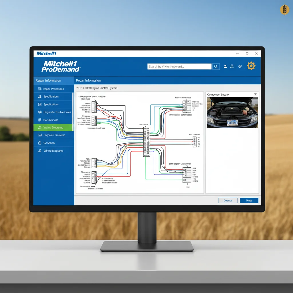 Mitchell1 software interface showing ROI calculator and analytics dashboard